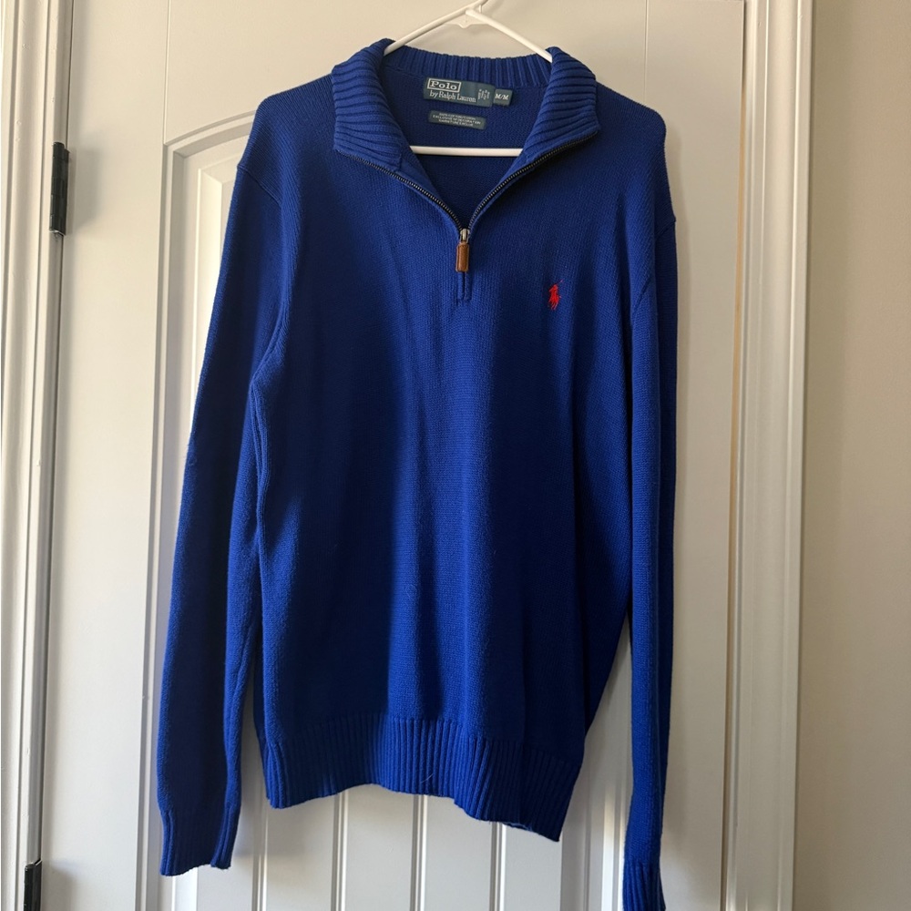 Polo by Ralph Lauren Men's Blue Zip-Up Sweater - Picture 2 of 3
